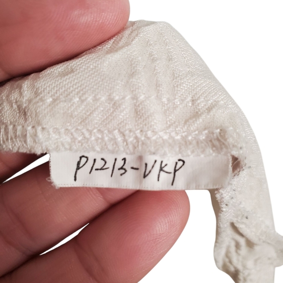 Citron Women's Silk Blue and White Patchwork Patterned Button-Up Shirt. O/S - Picture 6 of 13